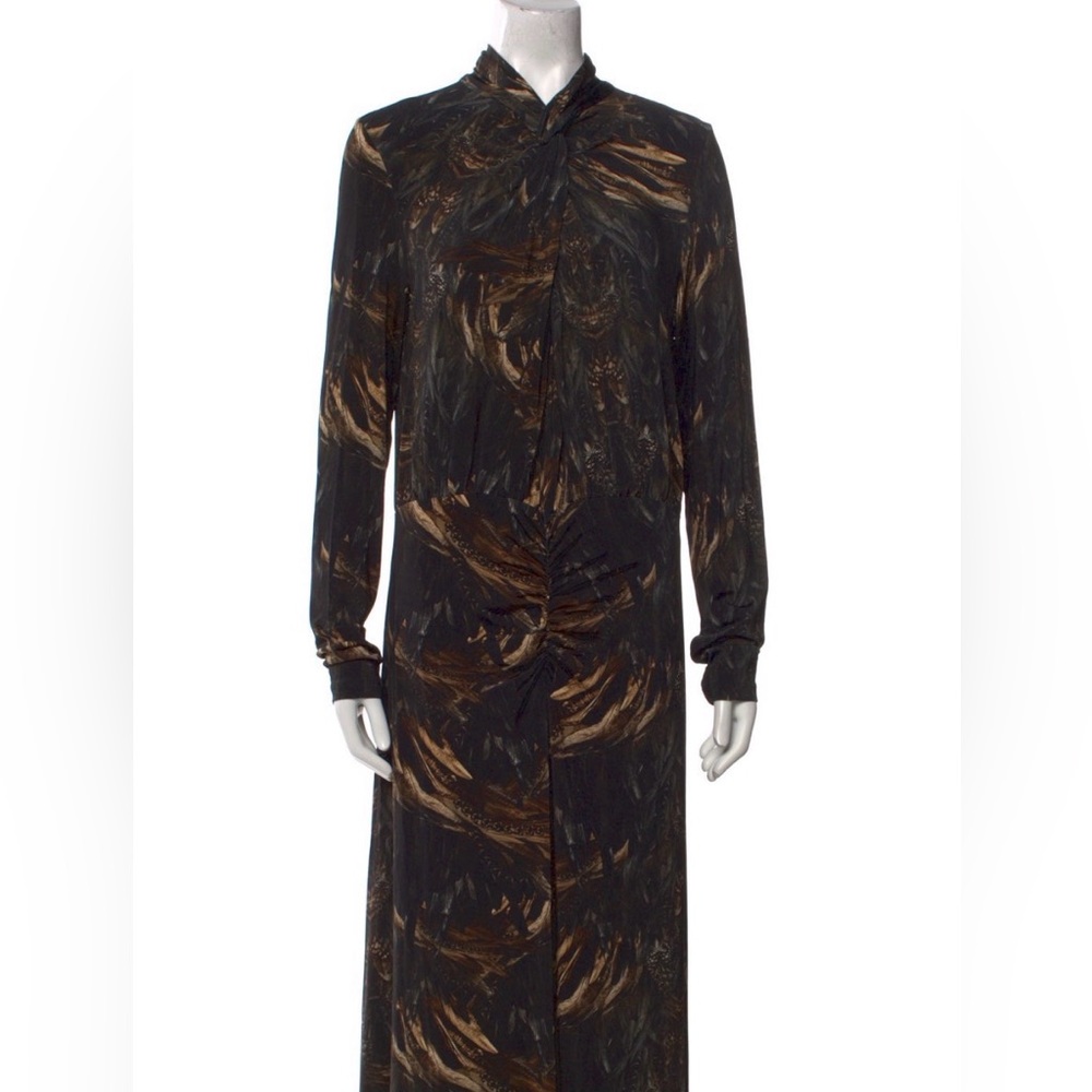 All Saints Black and Brown Long Sleeve Dress